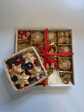 Swedish Straw Braided Christmas Tree Ornaments New IKEA Scandinavian Decor Lot